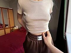 STEP SIS PUSSY DRAINS CUM FAST INTO DIRTY PANTIES!