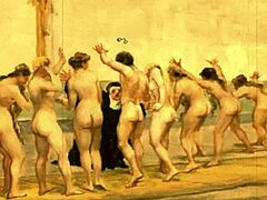 Vintage Erotic Scenes from Retro Antique Collections Displayed