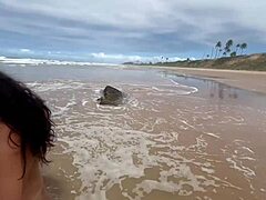 watch me fuck this hot brunette on copacabana beach while everyone stares