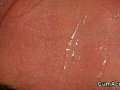 heart races watching this bombshell swallow bizarre facial cum explosion