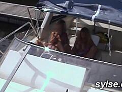 french milf and teen lesbian blast strapon fun outdoors in public