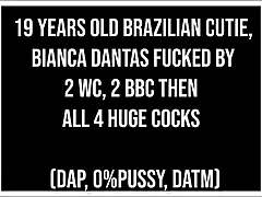 brazilian cutie bianca dantas gaped huge by two monster bbc in toilet dap