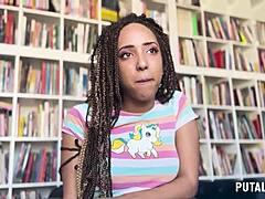 Luna Blackx milks Torbe's cum after horny interview