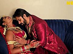 wild indian bride's hairy pussy licked first time on wedding night