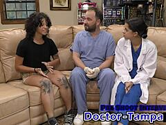 dr tampa inspects nicole luvas petite latex pussy in first gyno closeup