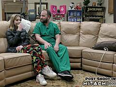 Freshman Daisy Bean Endures Doctor's Hitachi Wand Orgasm in Tampa Exam Latex Gloves