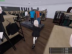 Naked Teen Emerges From Fitting Room Seducing Old Man With Her Irresistible Young Body