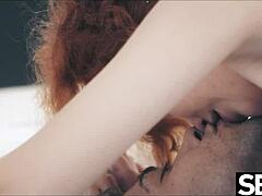 Redhead begs man ride cock for wild orgasms