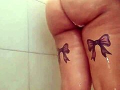 Big Titted BBW Teases Her Fat Ass in Steamy Shower