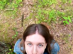 walked after home fuck then sucked outdoors swallowed cum again 😏💦