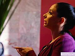 Busty latina wife discovers nuru massage leads to monster cock double team