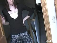 becky and chelsea tease each other with stocking-clad foot worship in heels