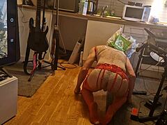 kit willer's ripped ass gapes wide for honey's cock cum in kitchen