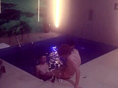 friends transform motel pool into secret threesome hideout