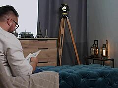 this hot tattooed brunette babe with small waist heads to sam frost for a squirting massage fuck creampie and orgasm ride