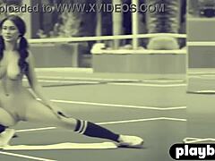 sweet petite noemi moon strips outdoor teasing her big natural tits and bubble butt