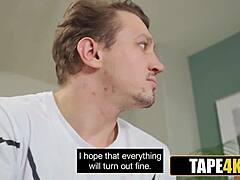 Blonde MILF stripper next door gulps cock deep!