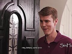 busty ts brittney kade rides sage roux bareback after teasing wait