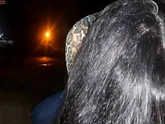 seriously risking my cock in front of this curvy latina bus slut watch her deepthroat gag and choke it rough outdoors