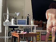 She cleans her room completely naked in secret voyeur pov