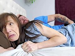 stepson sneaks in stepmom's bed rips clothes fucks creampie her hard 💦😈