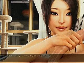 3d girl savors intimate game moment