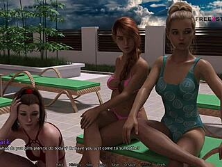 Mark Plays Games In The Pool With His Stepsister And Her Friends In This Anime Hentai Scene