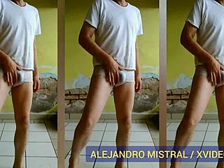 Gay Man Sizzles in Wet Gear