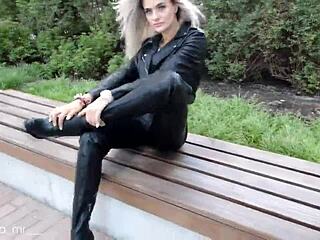 Russian Beauty's Leather Temptation