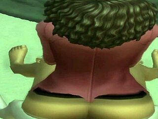 Ebony Anime Delanie Bent Over at Party