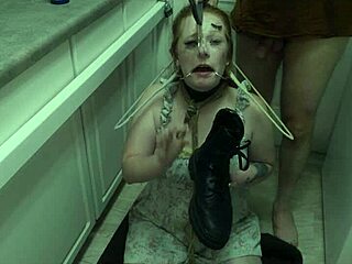 ever seen a redhead slut devour cum off boots?