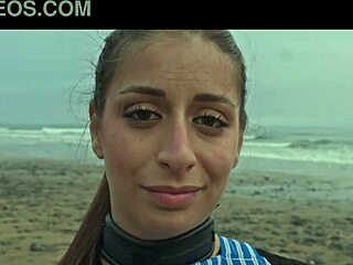 hey that beautiful italian babe silvia soprano gets dominated roughly on the norway beach with slapping and spitting 😈